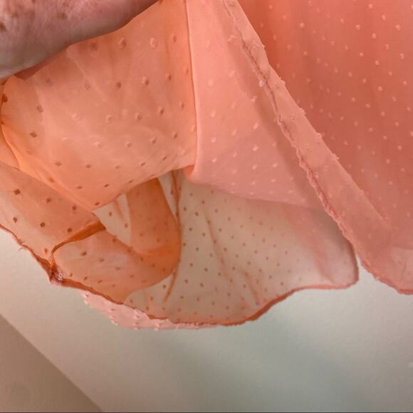 Red Lolly Orange Bell Sleeve Dotted Top Large - Picture 5 of 10